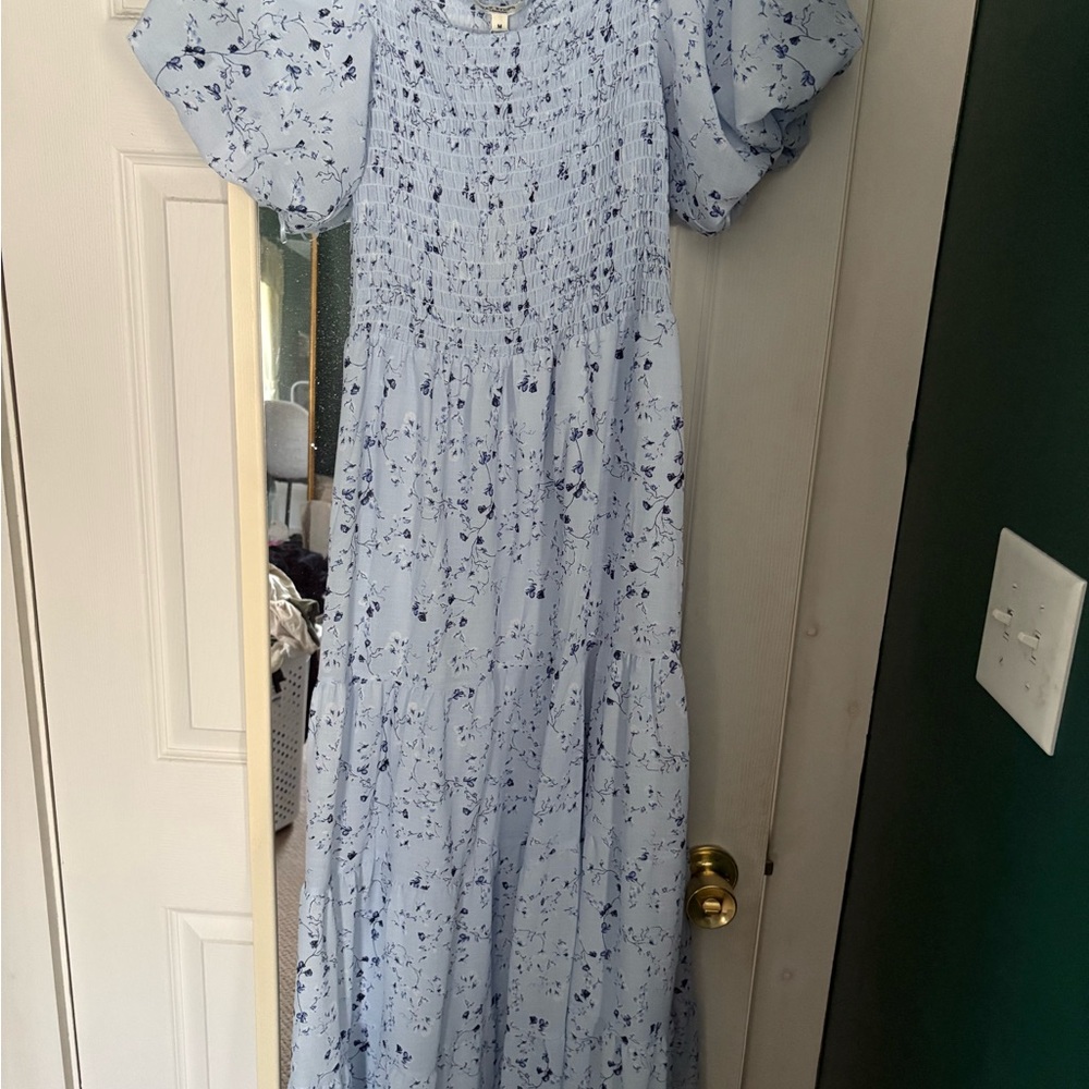 Max Studio Light Blue Floral Maxi Dress